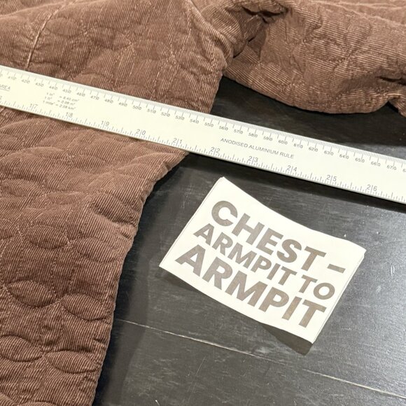 Y2K Unbranded Dark Chocolate Brown Quilted Corduroy Jacket Womens size Large - Picture 10 of 11